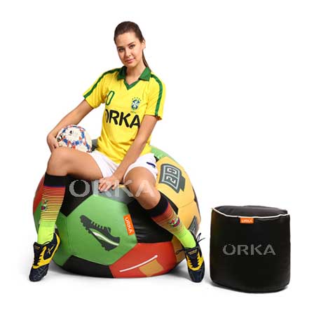 ORKA Digital Printed Sports Bean Bag Football Field Theme  
