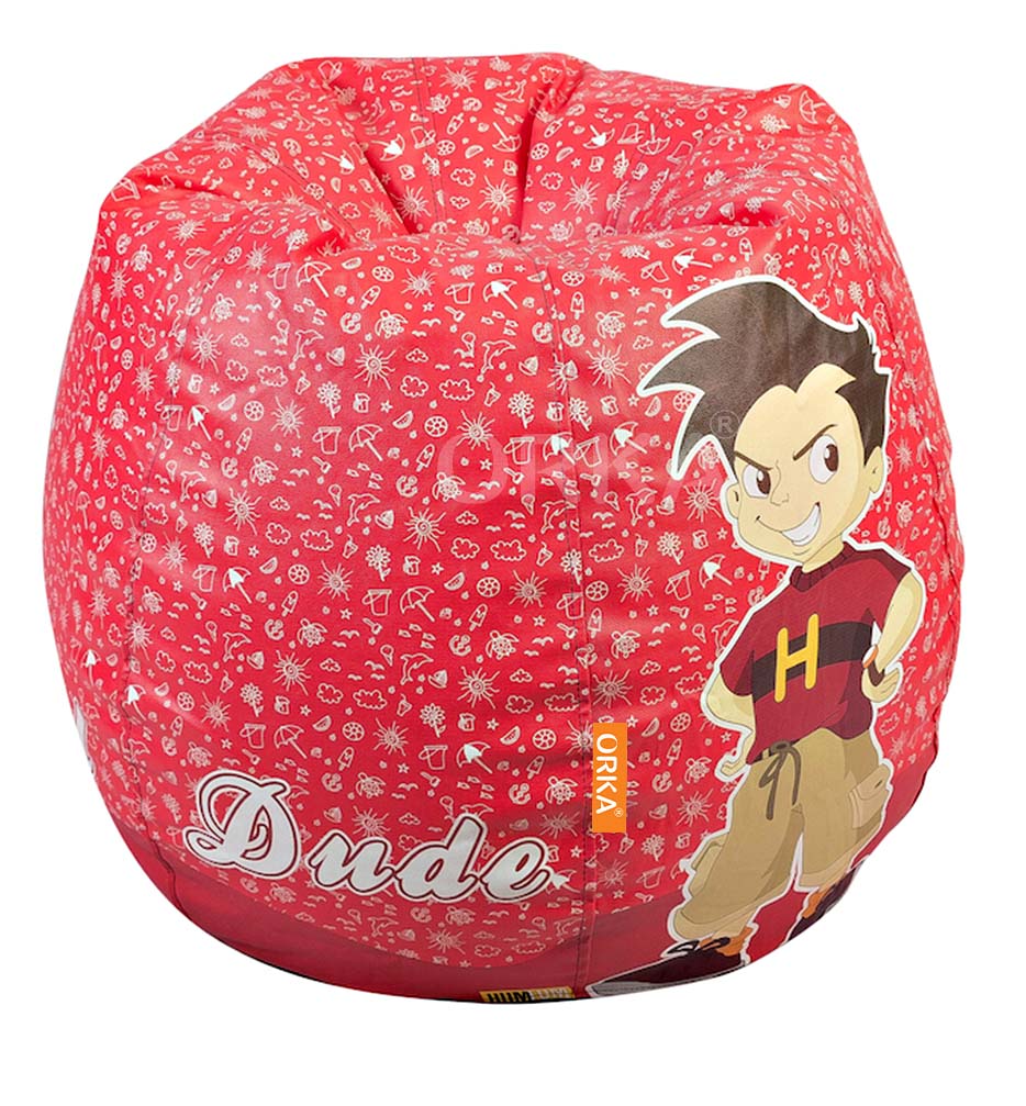 Orka Digital Printed Red Bean Bag Hum Tum Dude Bollywood Theme  