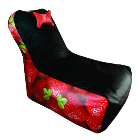 Orka Digital Printed Video Rocker Lounger With Headrest Standard Cover - Black And Red  