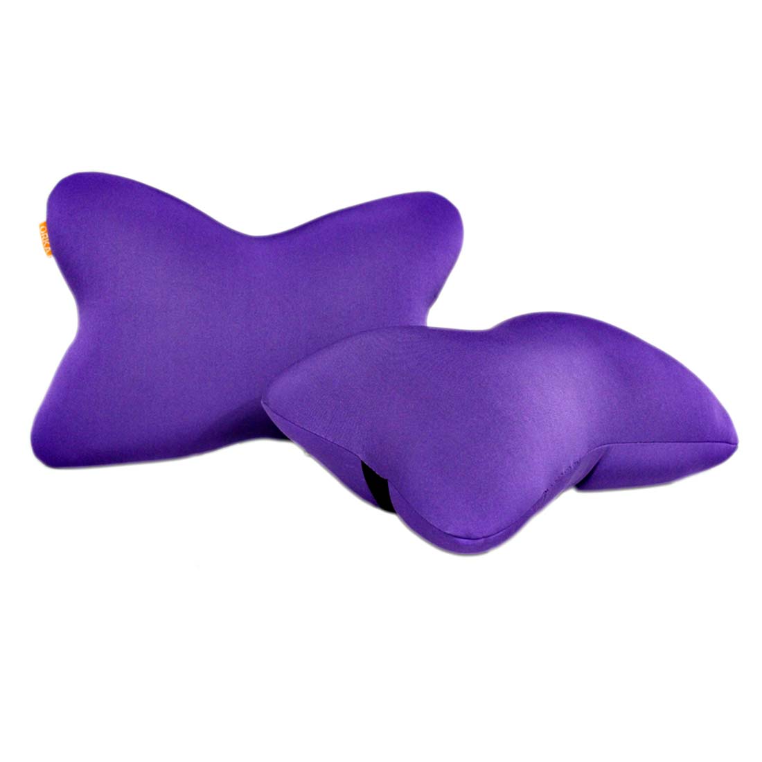 ORKA Classic Car Neckrest Pillow Filled With Microbeads [Pack Of 2] - Purple  