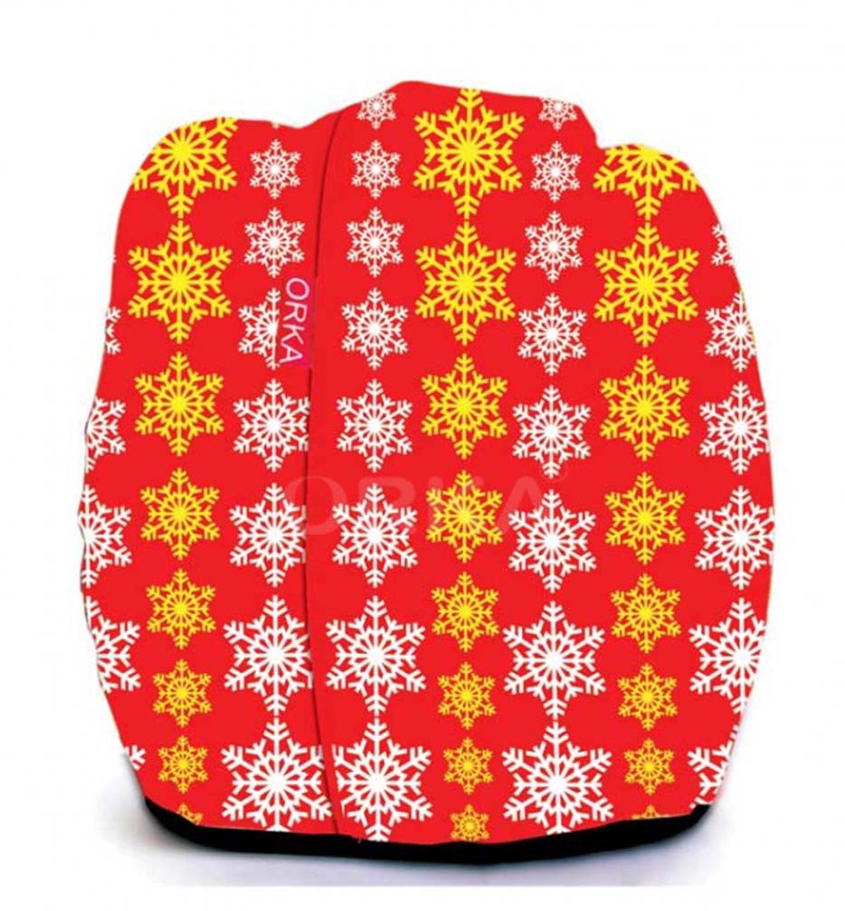 Orka Digital Printed Red Bean Bag Christmas Snow Theme  