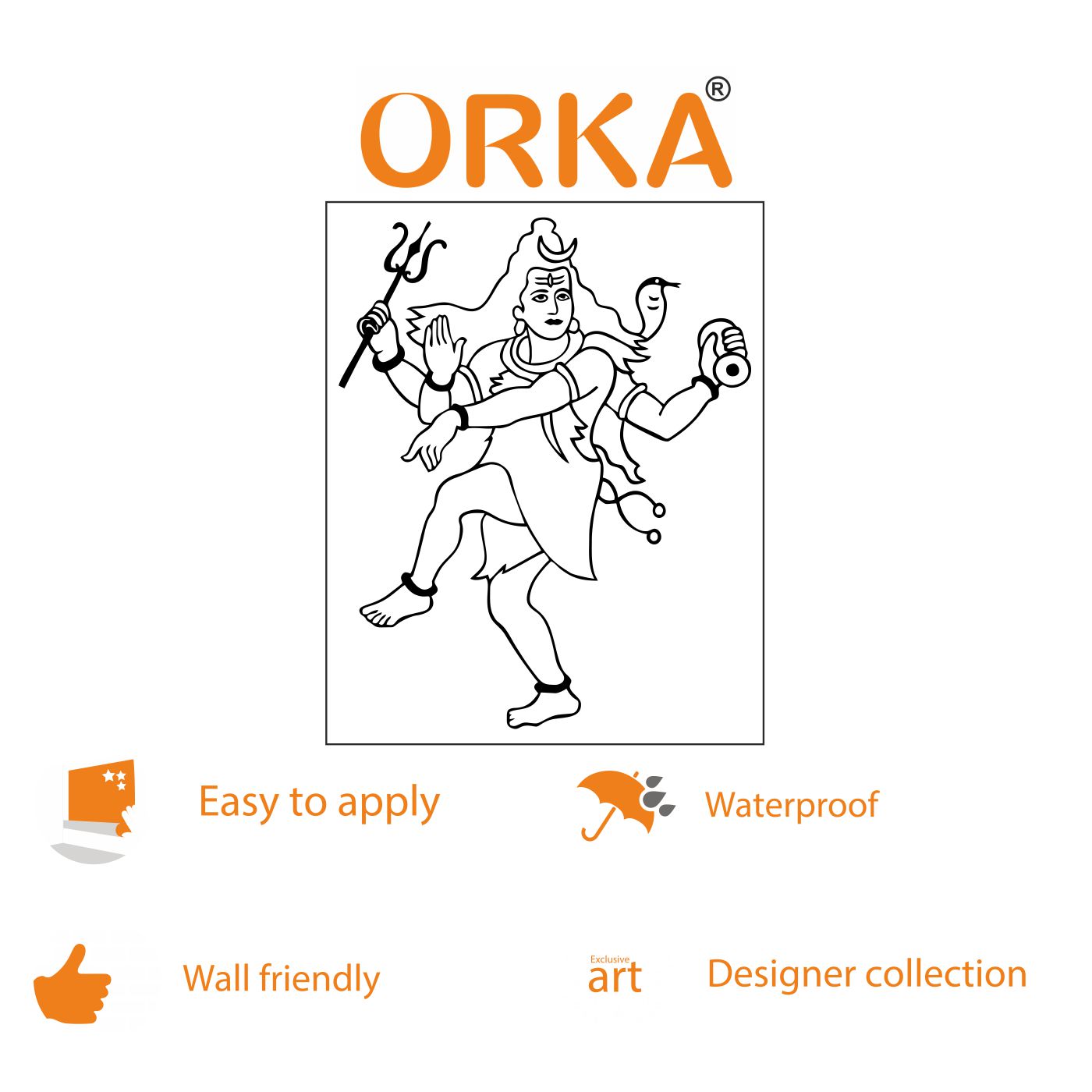 ORKA Lord Shiva Theme Wall Sticker 15  