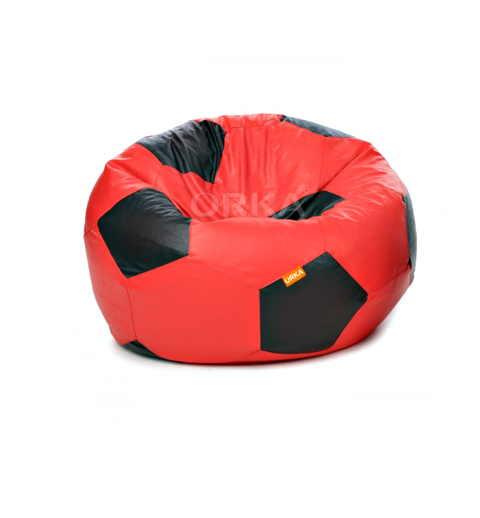 ORKA Classic Red Black Football Sports Bean Bag   XXL  Cover Only 