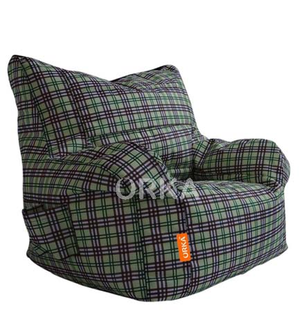 Orka Digital Printed Bean Bag Arm Chair Chequered Theme