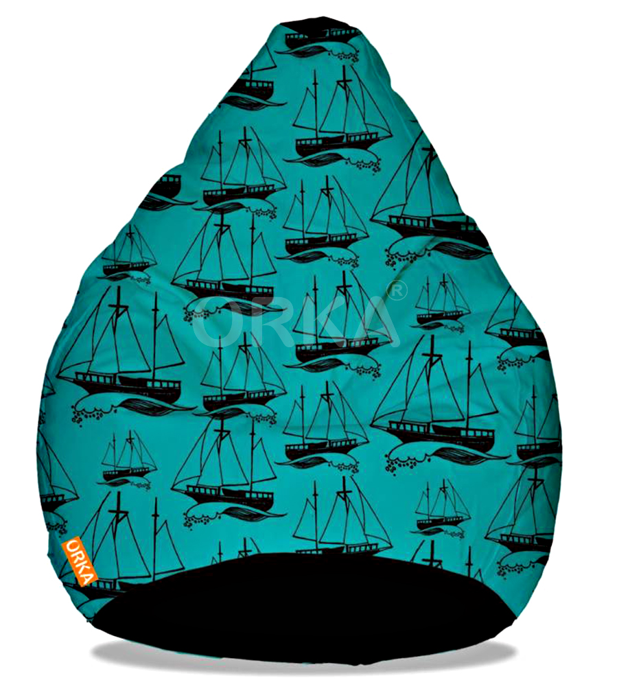 Orka Digital Printed Blue Bean Bag Sailor Ocean Theme  