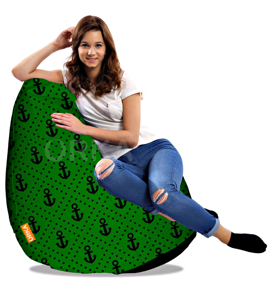 Orka Digital Printed Green Bean Bag Anchor Theme  