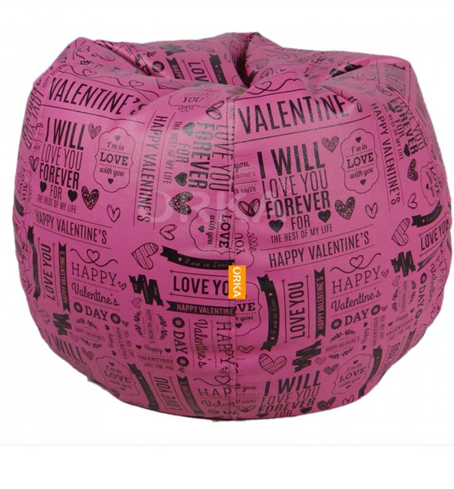 Orka Digital Printed Purple Bean Bag Valentine Theme  