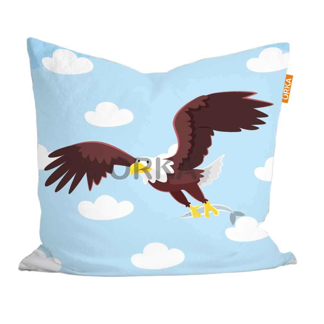 ORKA Kids Digital Printed Cushion Flying Volture Theme  