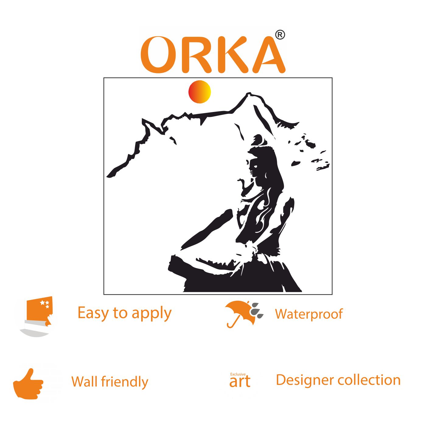 ORKA Lord Shiva Theme Wall Sticker 8  
