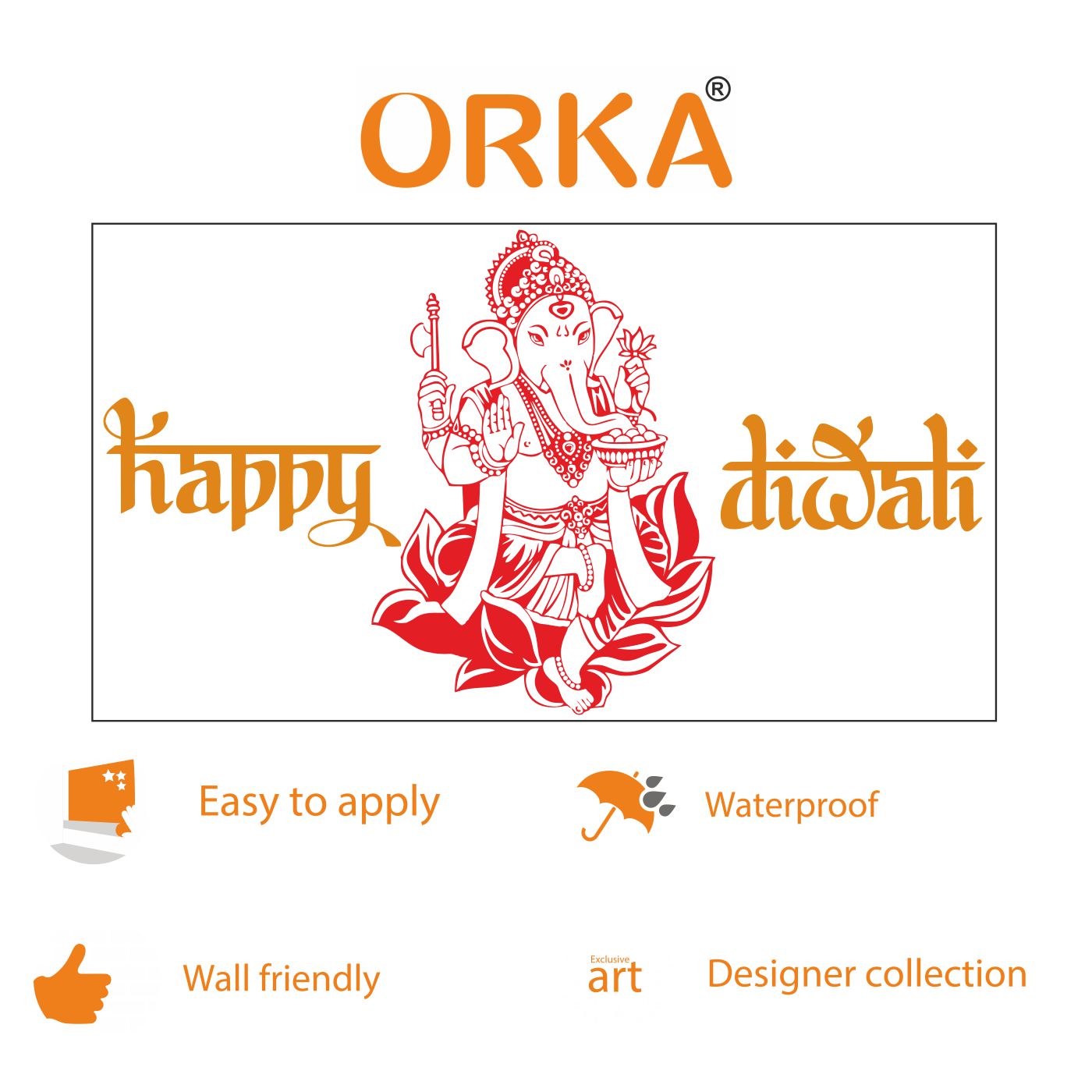 ORKA Diwali Wall Decal Sticker 52   XXL 