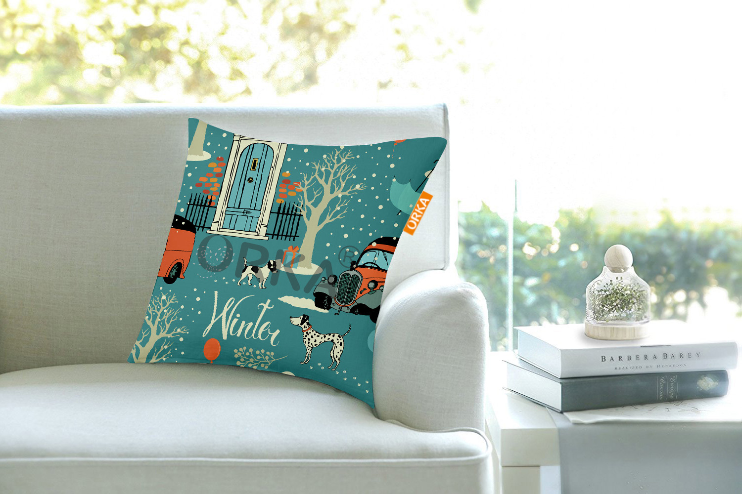 ORKA Digital Printed Cushion  Winter Theme  