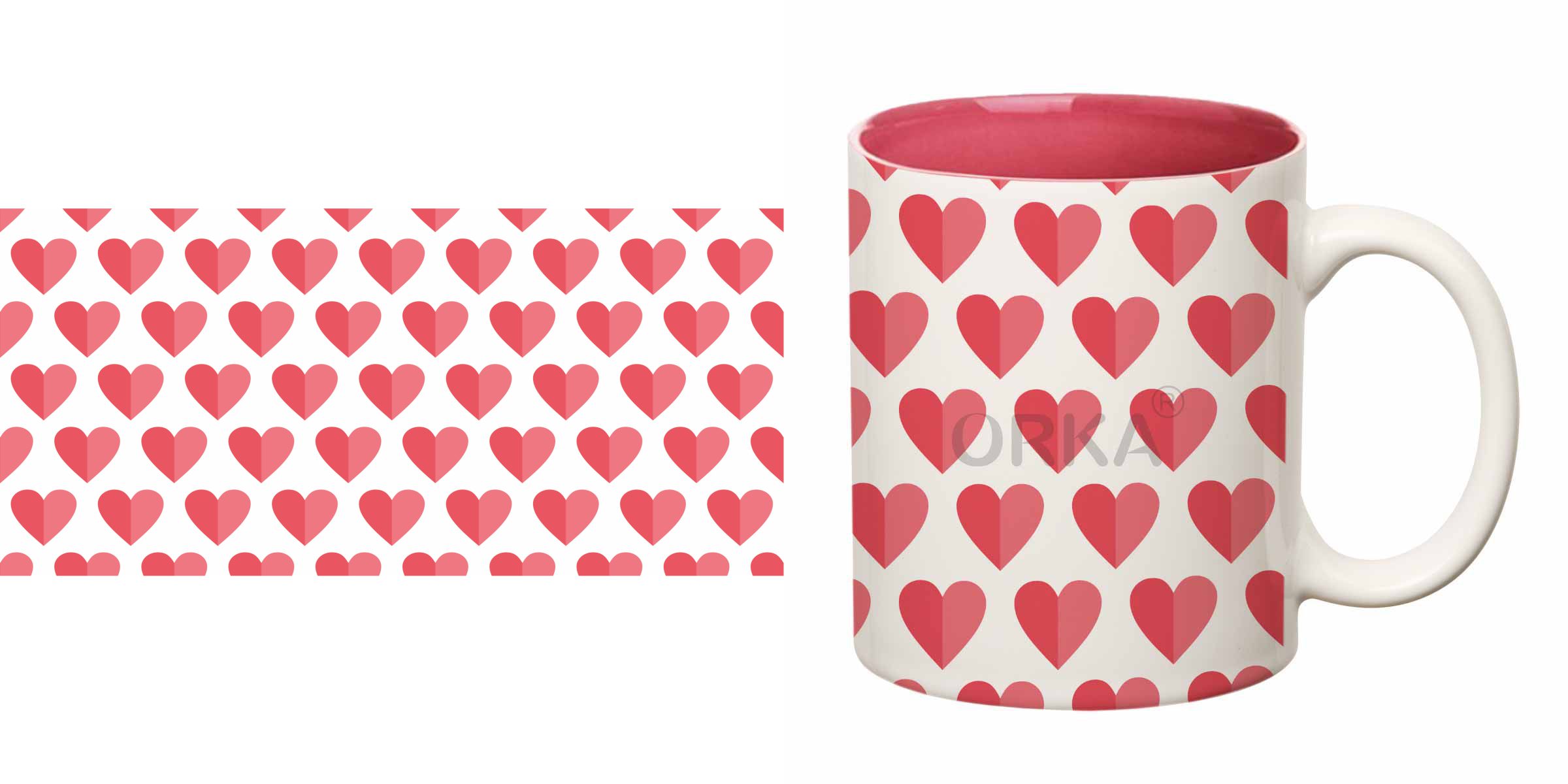 ORKA<sup>®</SUP> Red Heart Theme Coffee Mug    