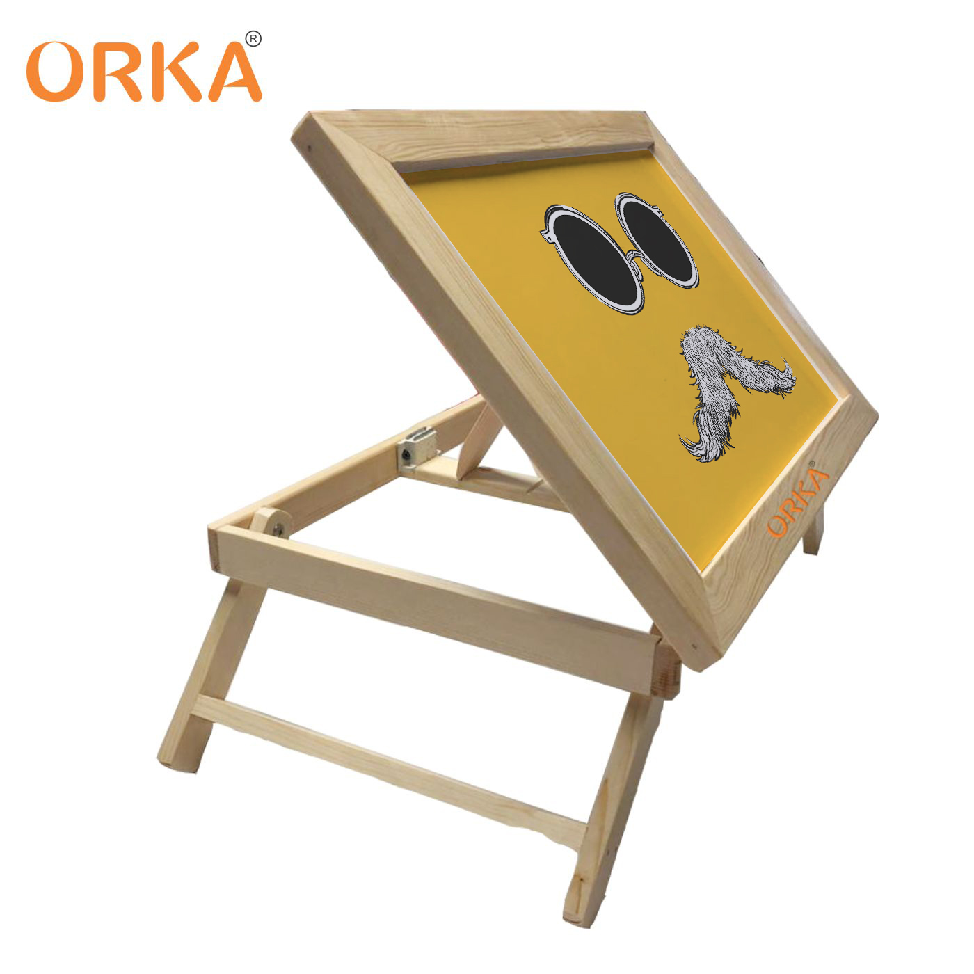 ORKA Mustache Foldable Multi-Function Portable Laptop Table - Yellow  