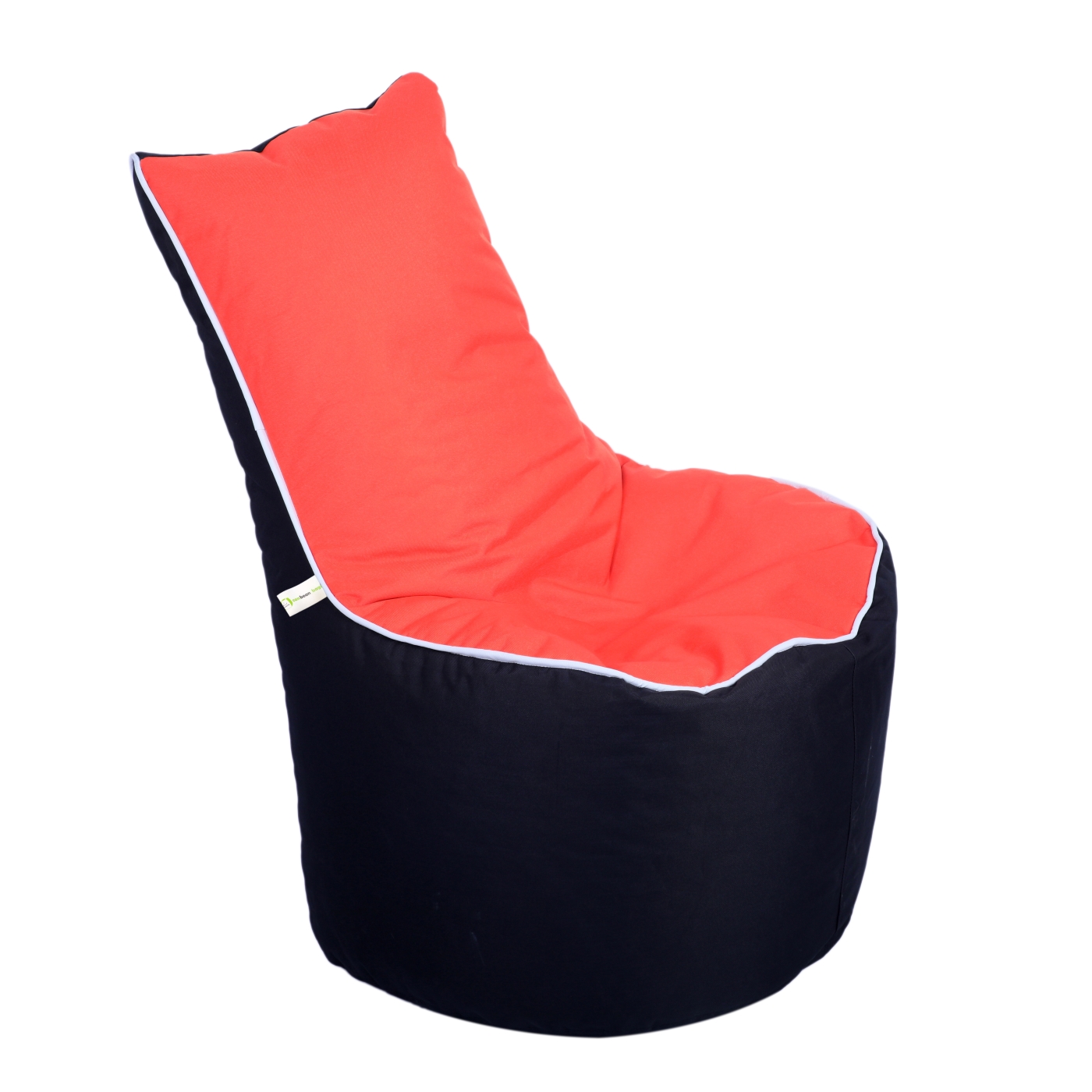 Can Bean Bags Denier High Black, Orange Chair With White Piping   