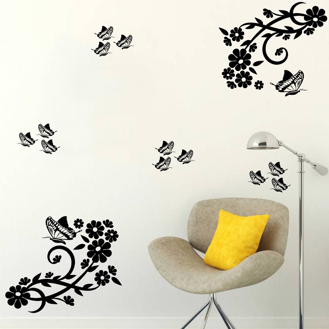 ORKA Butterfly Theme Wall Decal Sticker 6   XXL 