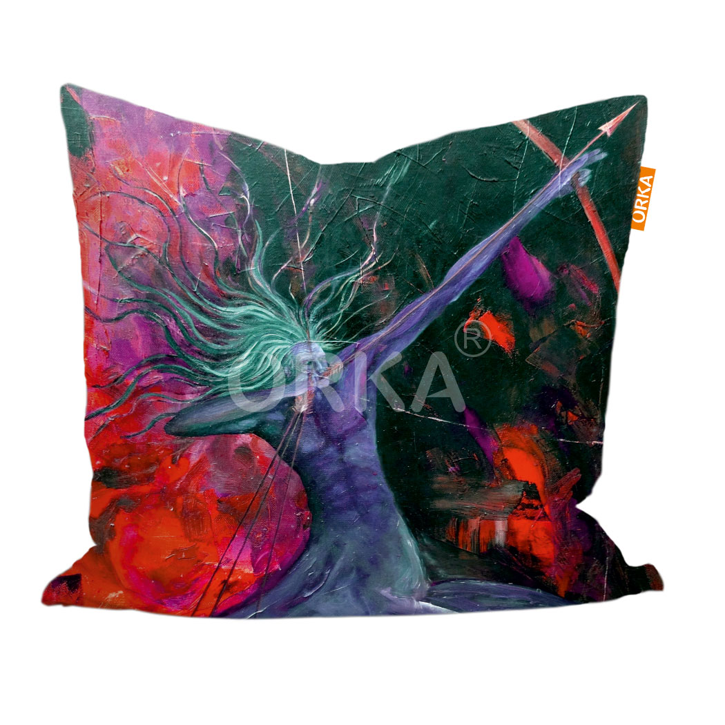 ORKA Sagittarius Sunshine Theme Digital Printed Cushion 16" X 16" Cover Only