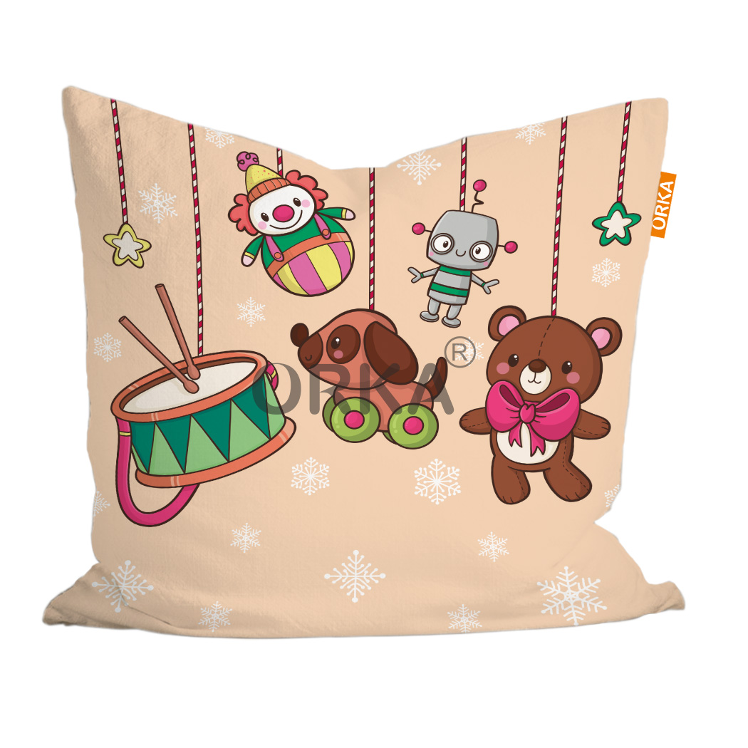 ORKA Kids Digital Printed Cushion Animal Dancing Theme  