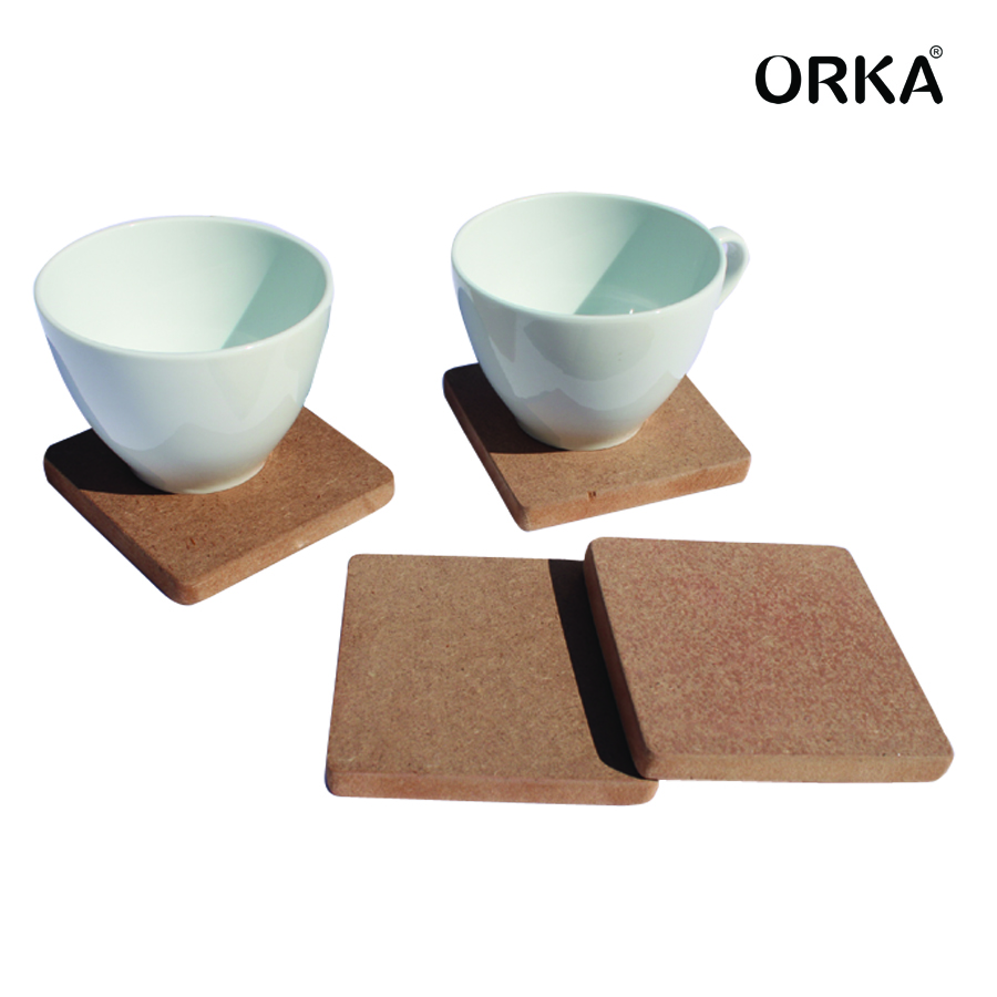 Orka Handmade Wooden Coaster Set For Home Kitchen, Office Desk (Set Of 4), 3.5 X 3.5 Inch   