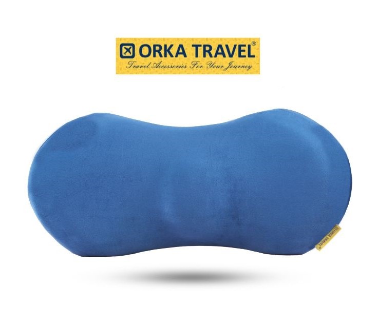 Orka Travel 3D Backrest Memory Foam Pillow Prism Cervical Orthopaedic With Super Soft Fabric I Adjustable 360 Degree Support I A Superlative Travel Kit I 