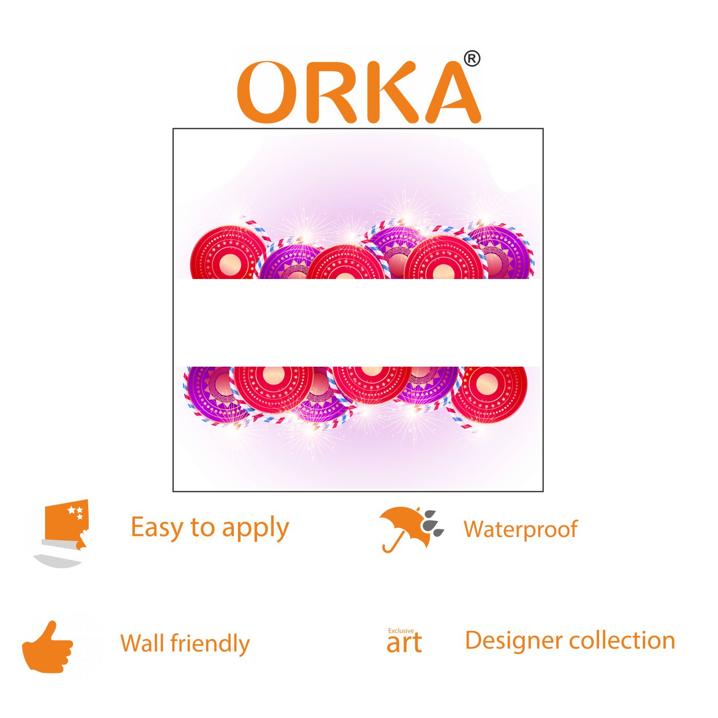 ORKA Diwali Wall Decal Sticker 41   XXL 