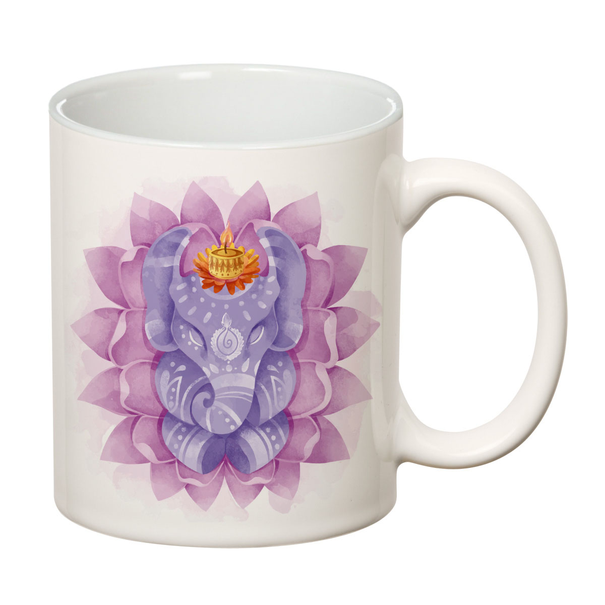 ORKA Coffee Mug Ganesha Theme 11 Oz   