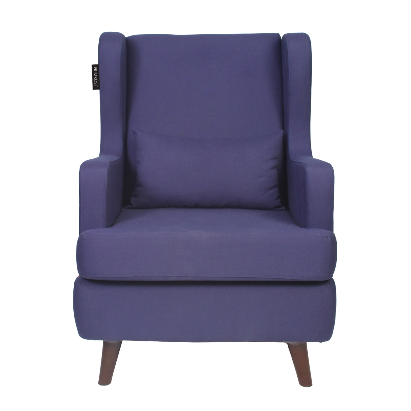 PRIMROSE Wing High Back Faux Fabric Chair - Navy Blue  