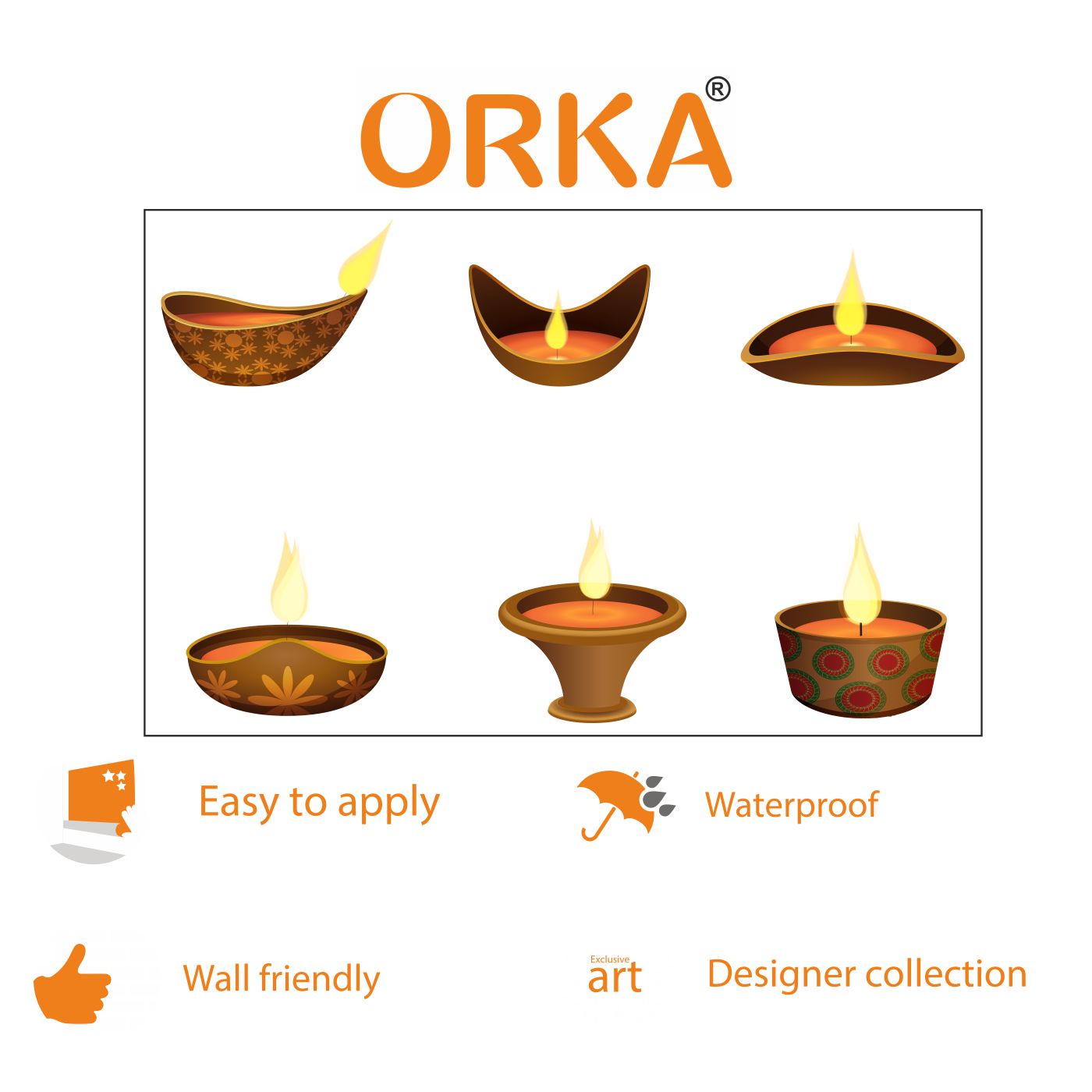 ORKA Diwali Wall Decal Sticker 20  